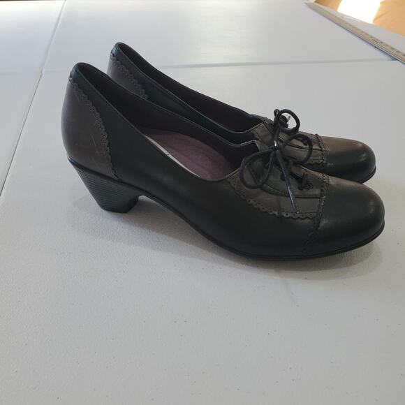 Dansko Shoes Whimsigoth Witch 38 7 Black Leather Lace Up Oxford Comfort Pumps - Picture 4 of 7